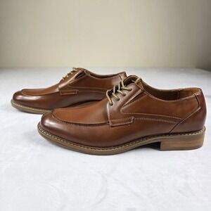Unlisted Kenneth Cole Kinley Lace Up Brown‎ Mens Dress Shoes Size 9.5 Apron Toe